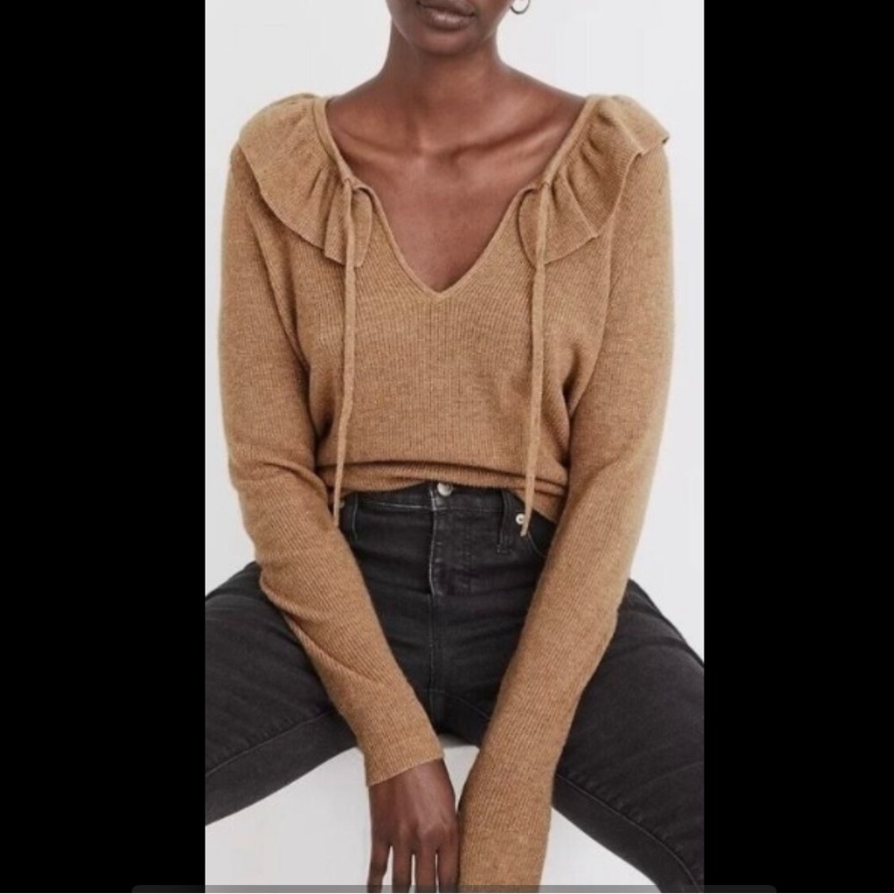 Madewell Size Small Ruffle Collar Sweater